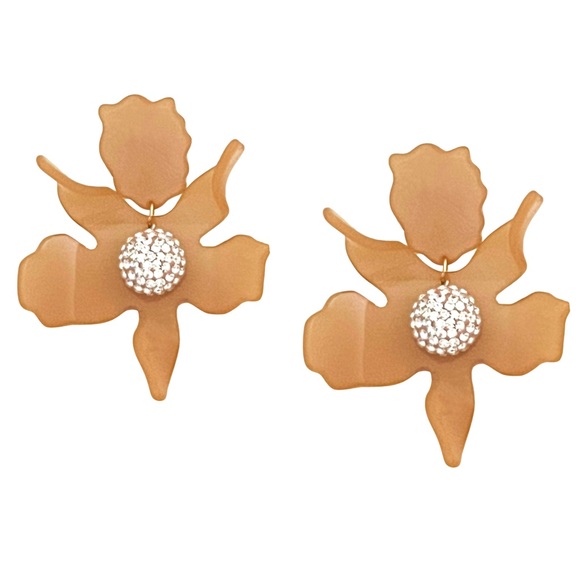 LELE SADOUGHI • Honey Peach Crystal Lily Earrings - Picture 3 of 4
